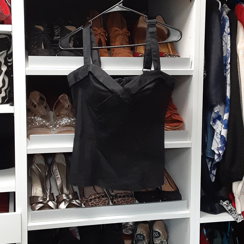 Pinup black rockabilly top